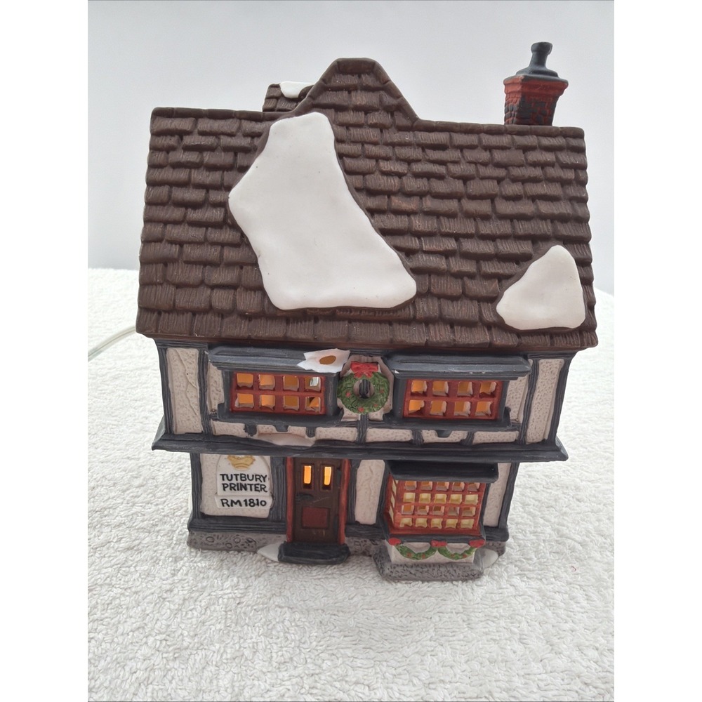 Department 56 Heritage Dickens Village Series Tutbury Printer #5568-9 Lighted!